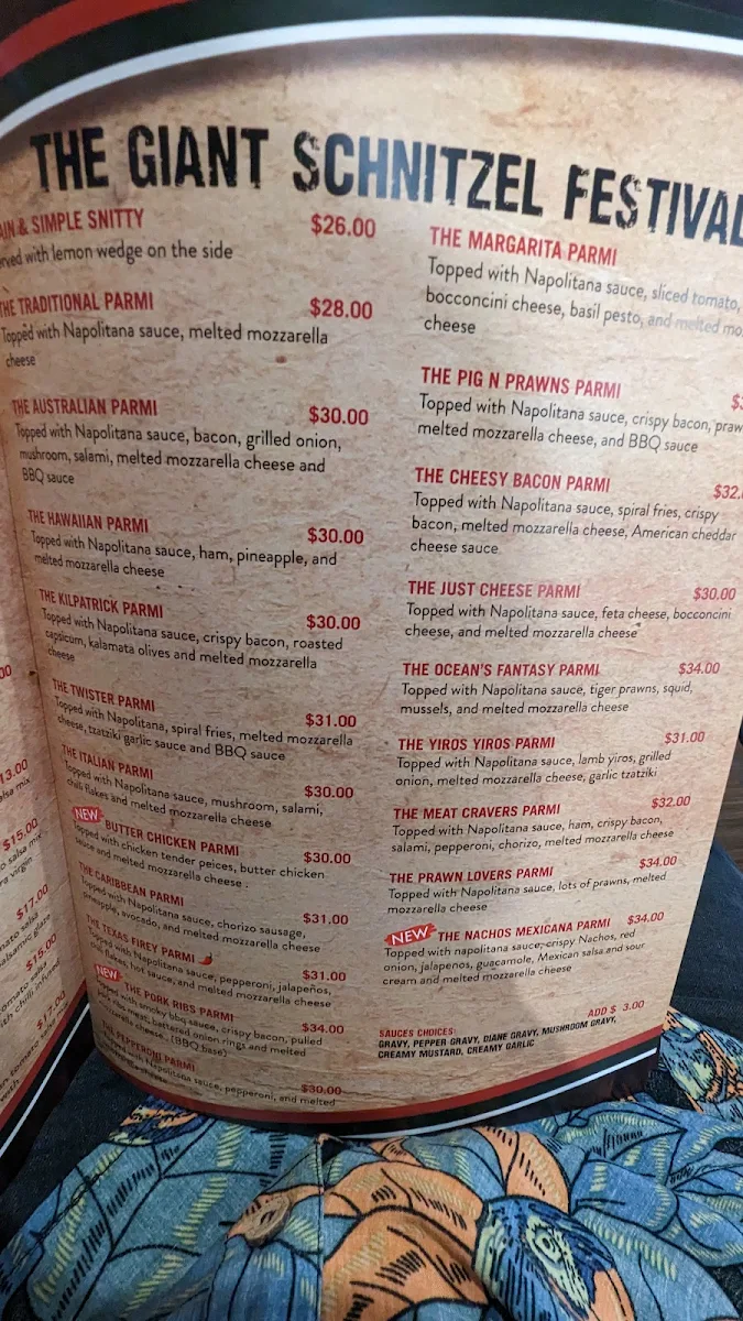 Menu, Maranello Cafe
