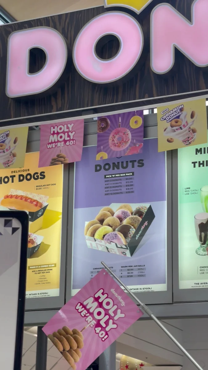 Menu, Donut King Werribee Pacific K35