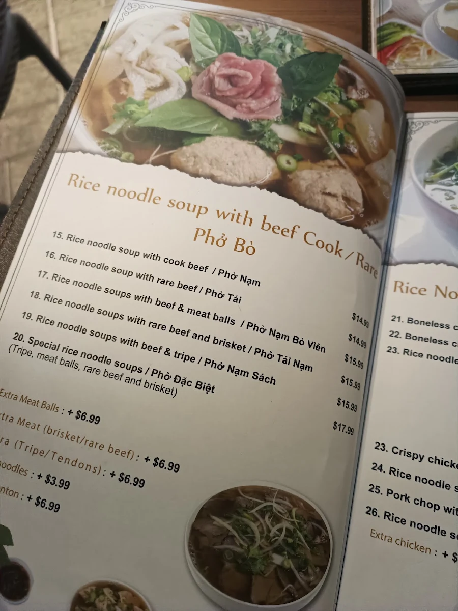 Menu, Golden Lotus