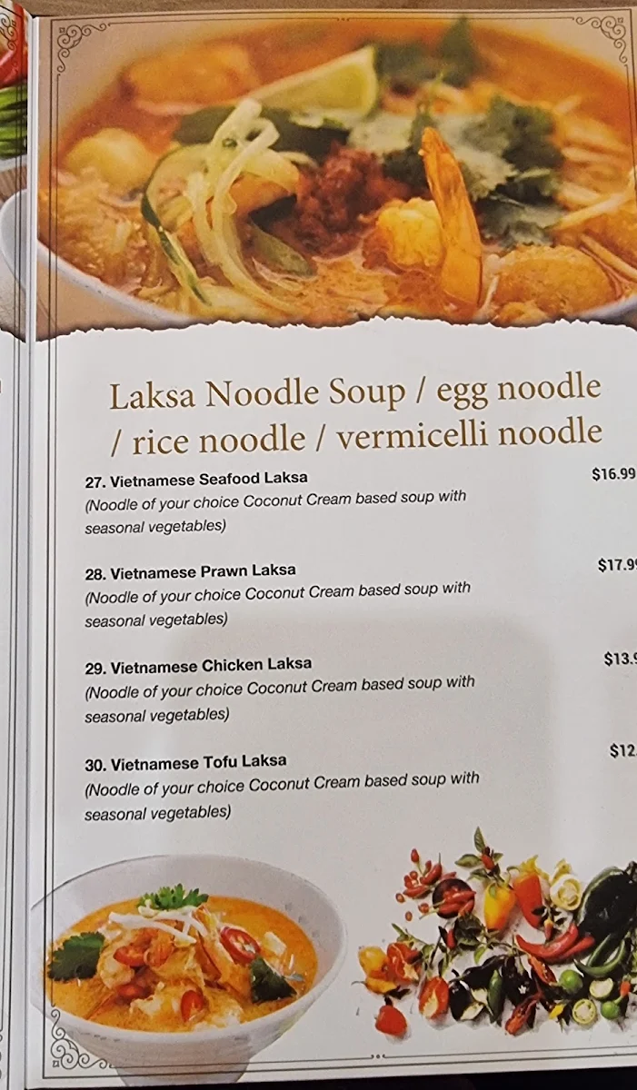 Menu, Golden Lotus