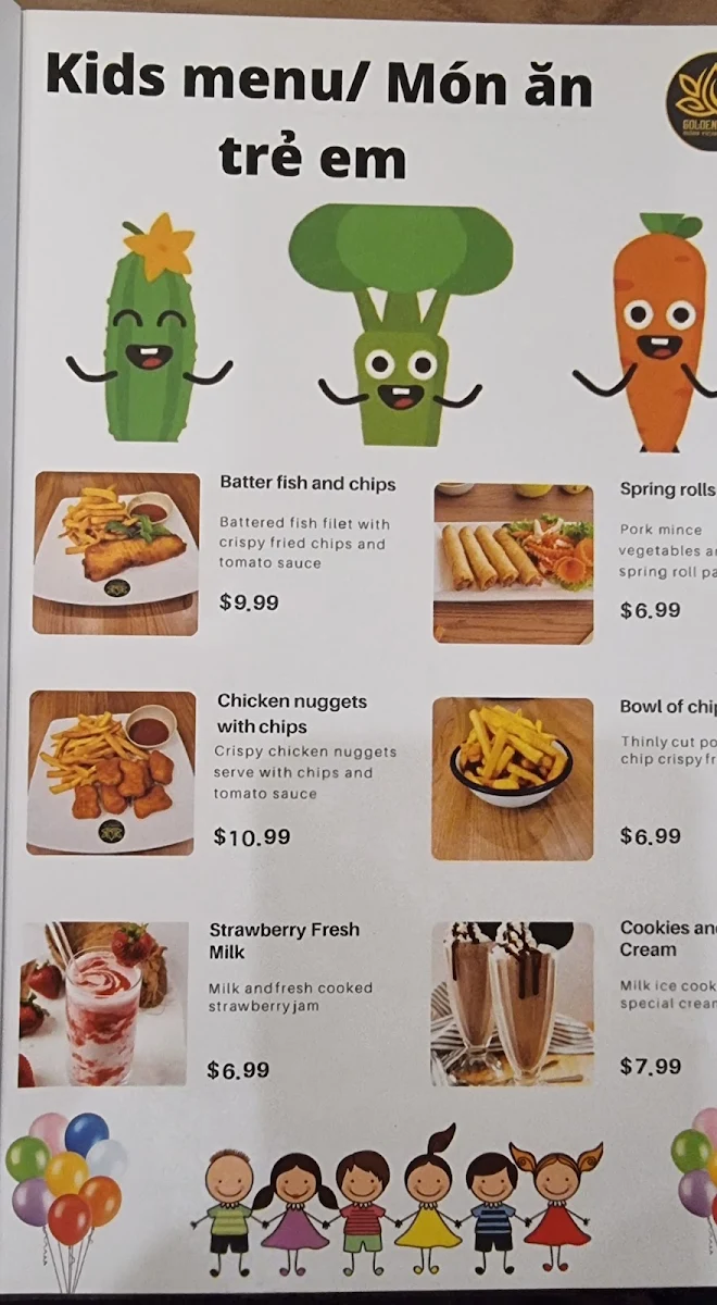 Menu, Golden Lotus