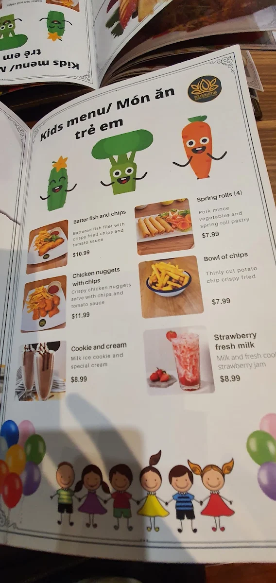 Menu, Golden Lotus