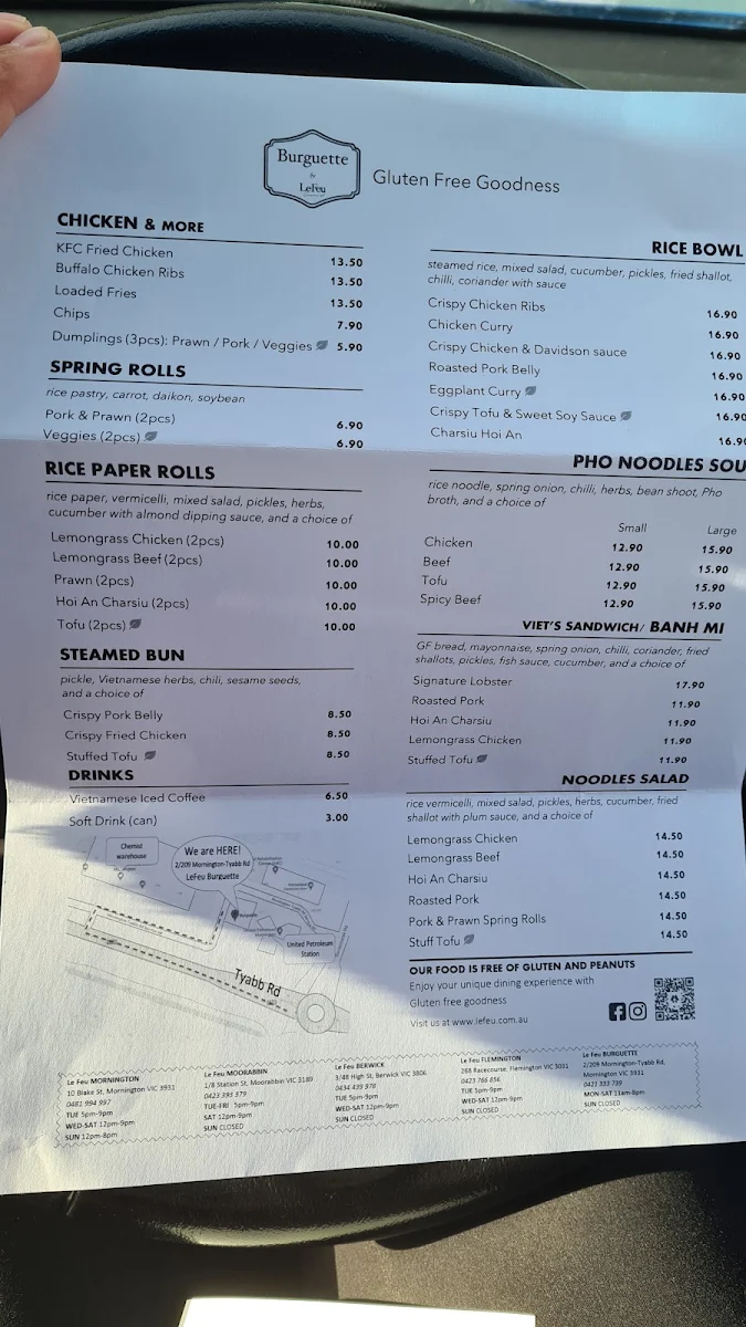 Menu, Pot Au Pho Burguette Mornington | Casual Dine-in, Takeaway | Vietnamese & Pan-Asian Restaurant & Cafe