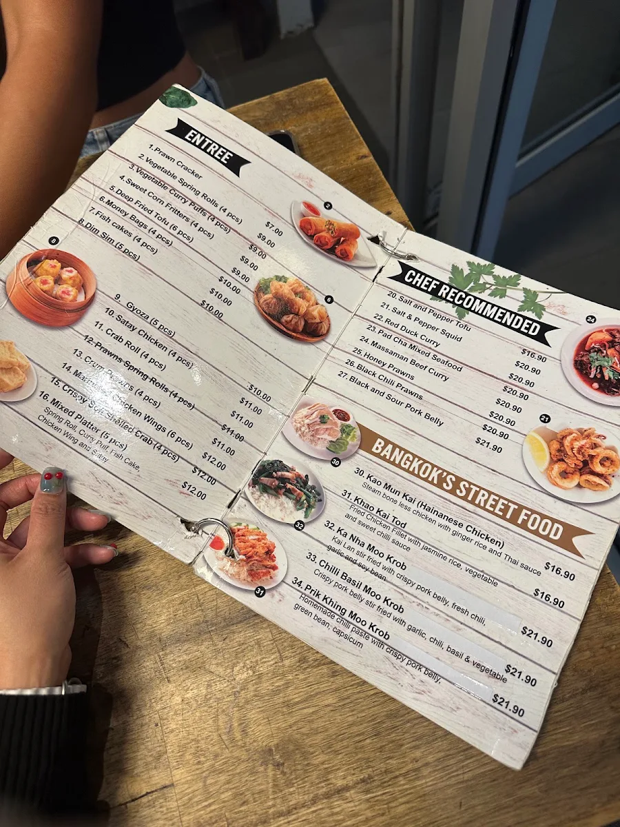 Menu, Bangkok on Botany