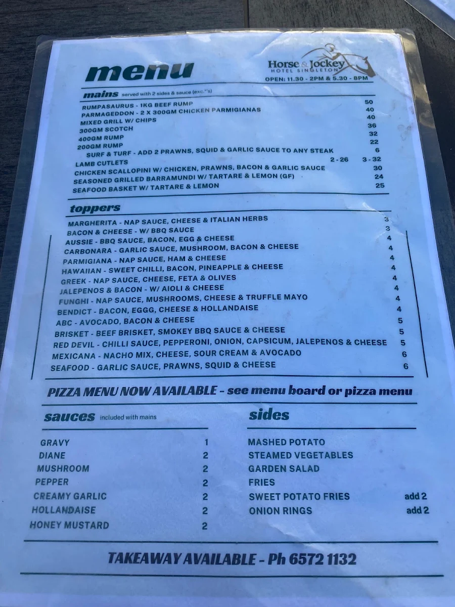 Menu, Horse and Jockey