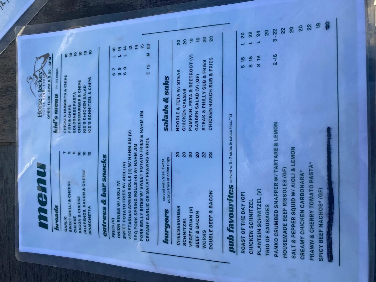 Menu, Horse and Jockey