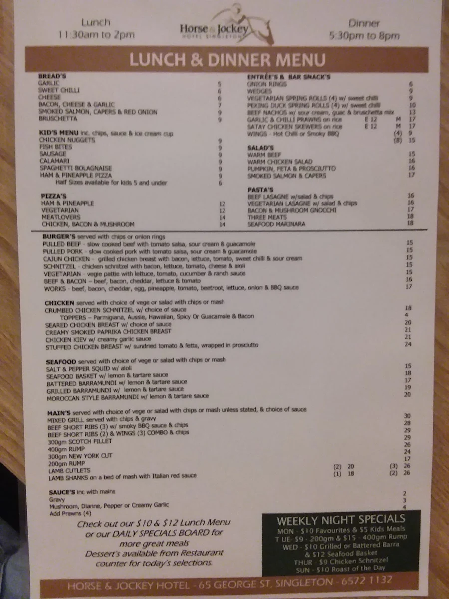 Menu, Horse and Jockey