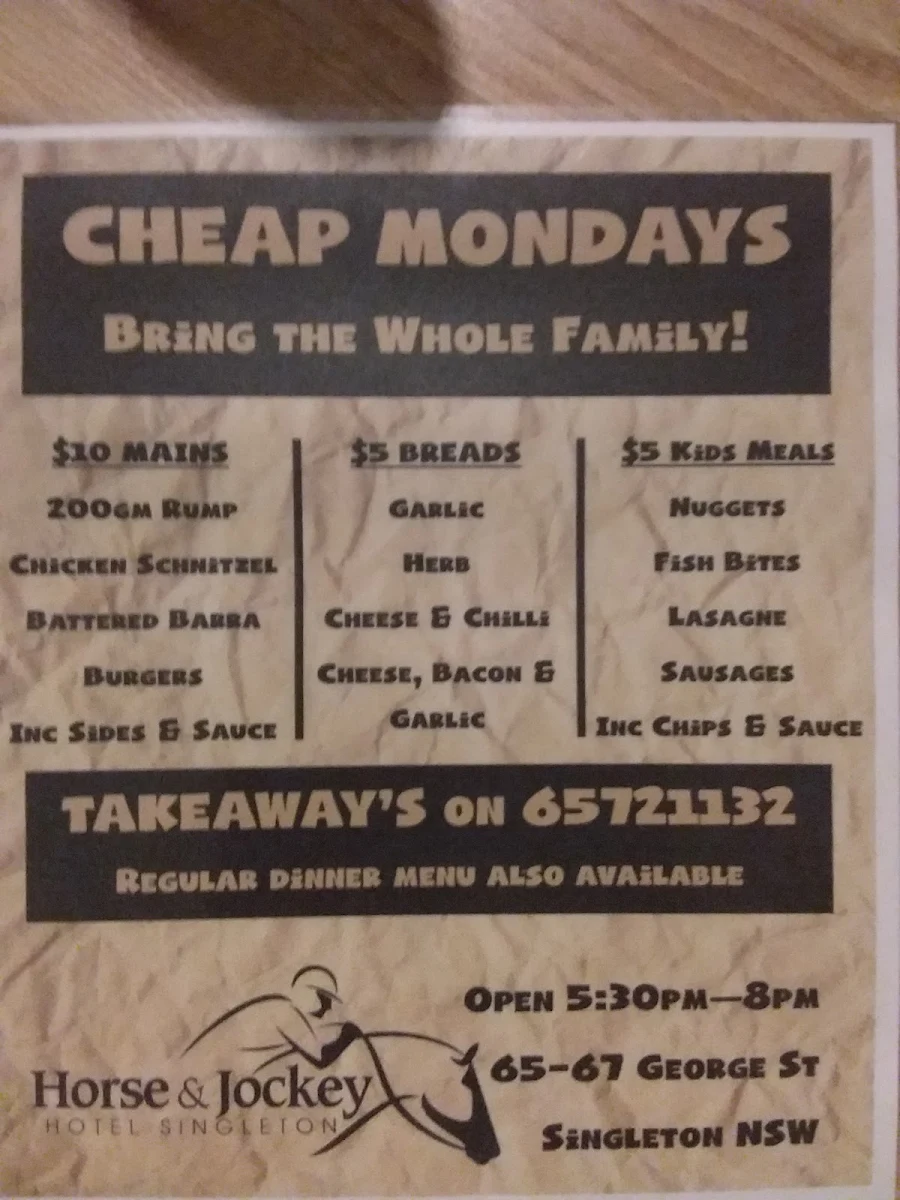 Menu, Horse and Jockey