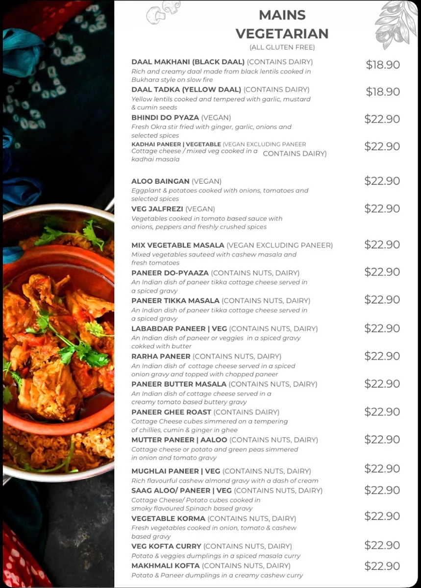 Menu, 7 by the Lake