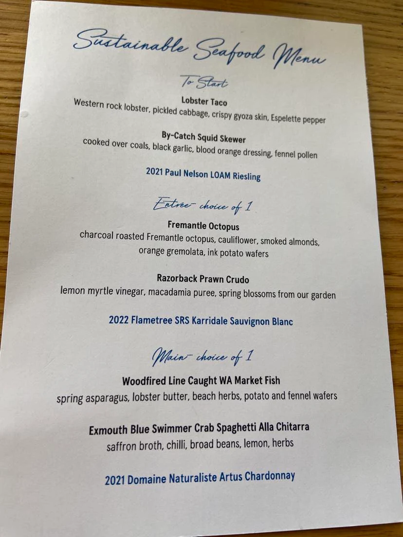 Menu, Bib and Tucker