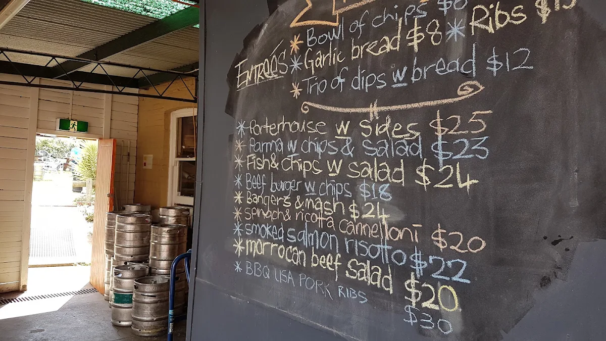 Menu, The Kangaroo Hotel