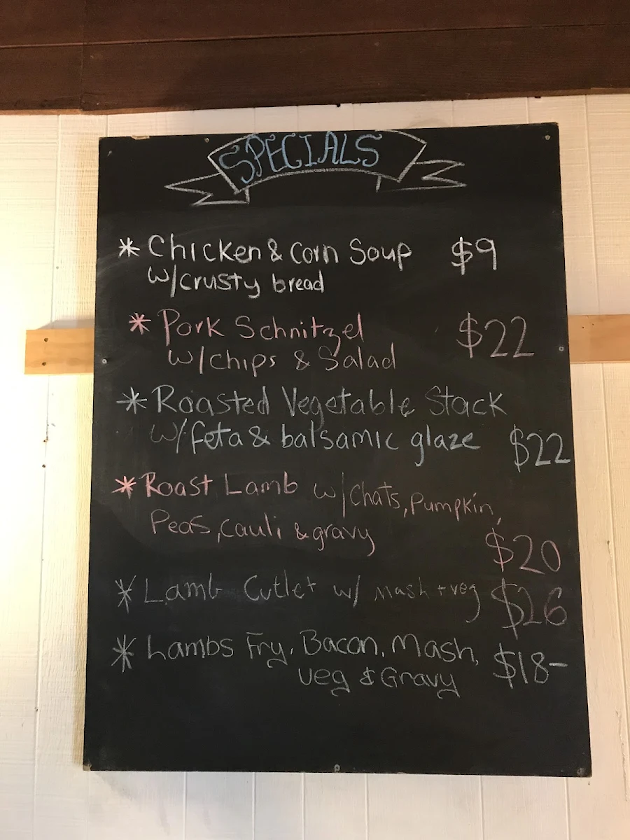 Menu, The Kangaroo Hotel