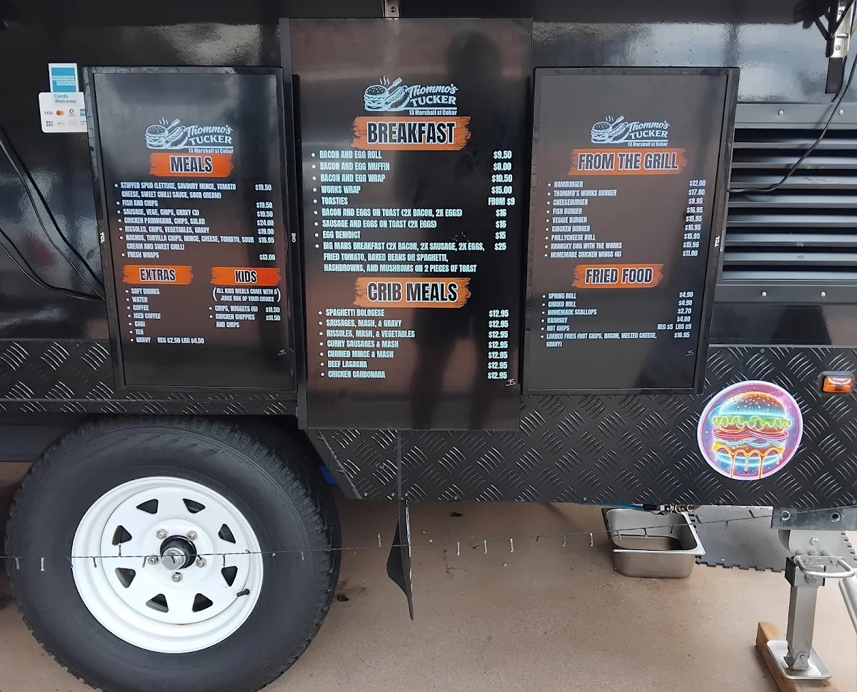 Menu, Thommo’s Tucker