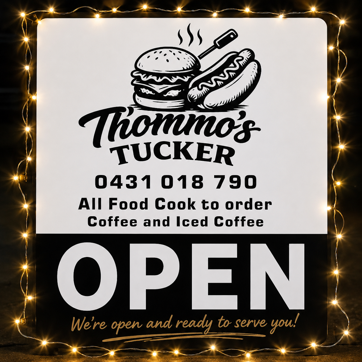 Menu, Thommo’s Tucker