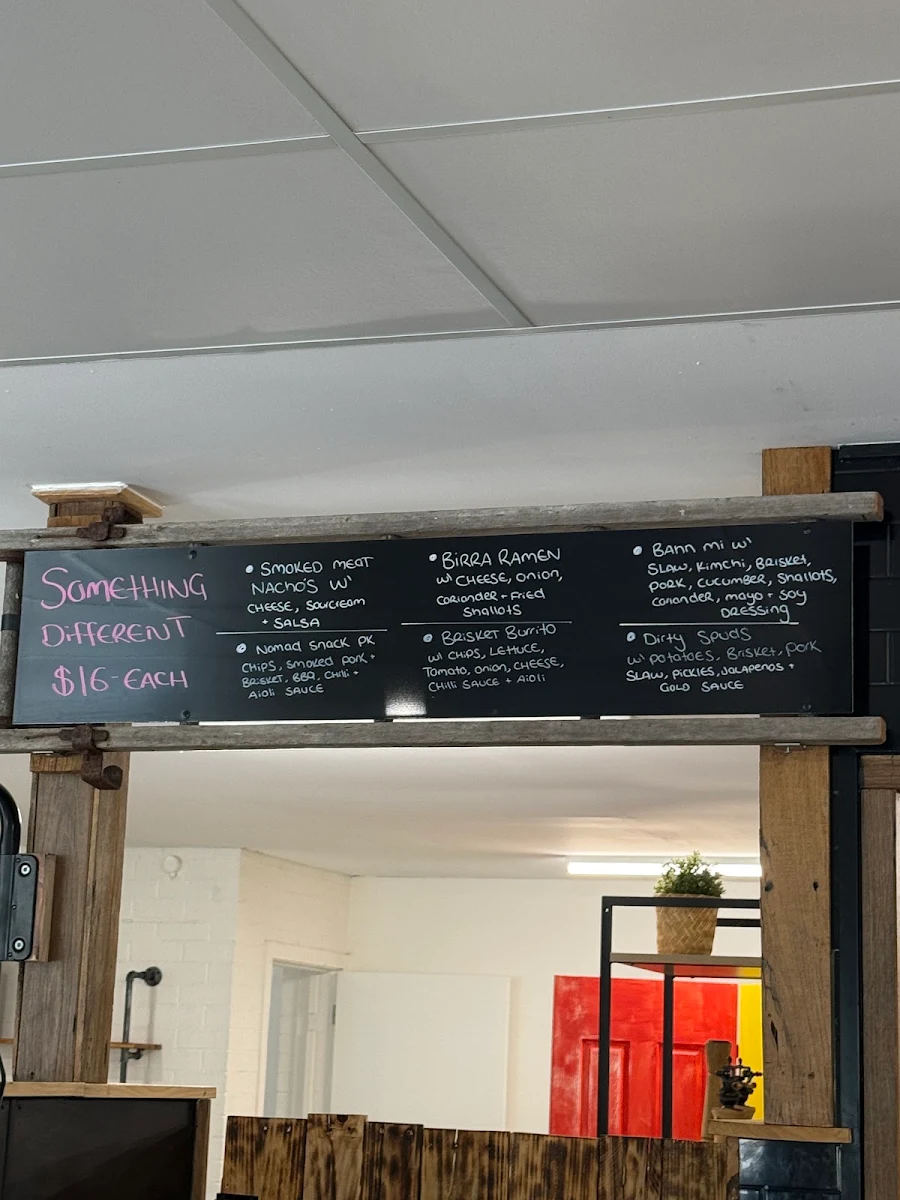 Menu, Nomad Kitchen and BBQ