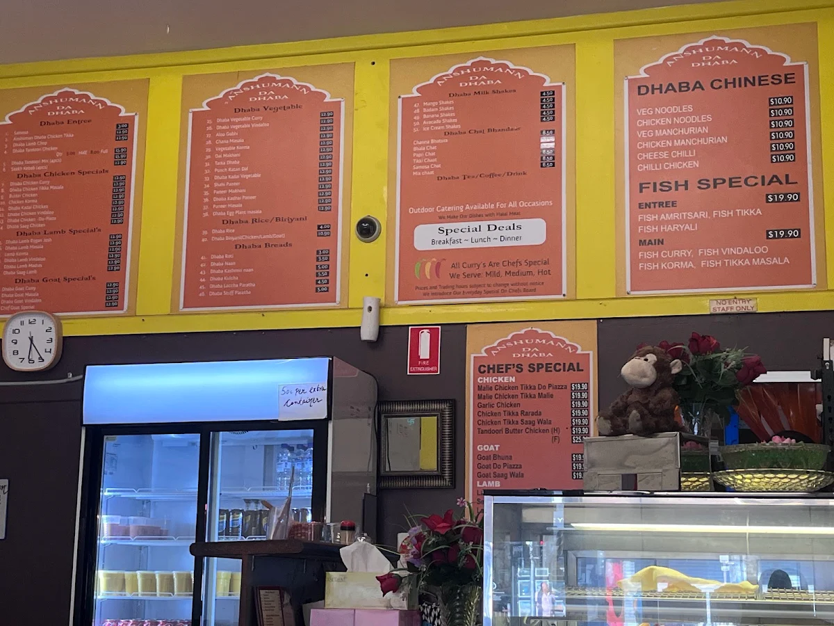 Menu, Anshumann Da Dhaba - Clayton