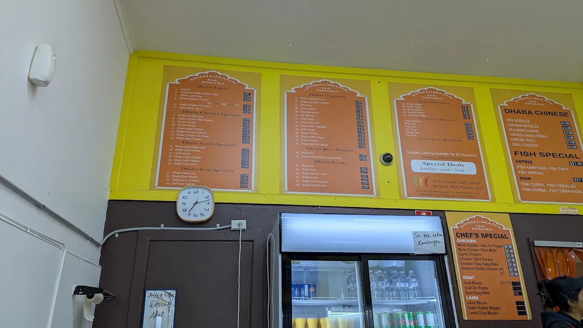 Menu, Anshumann Da Dhaba - Clayton
