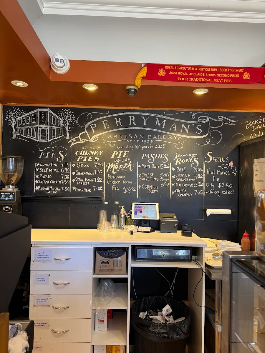 Menu, Perrymans Bakery