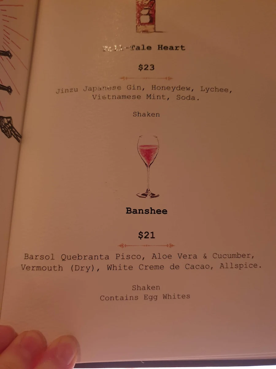 Menu, Death and Taxes Brisbane