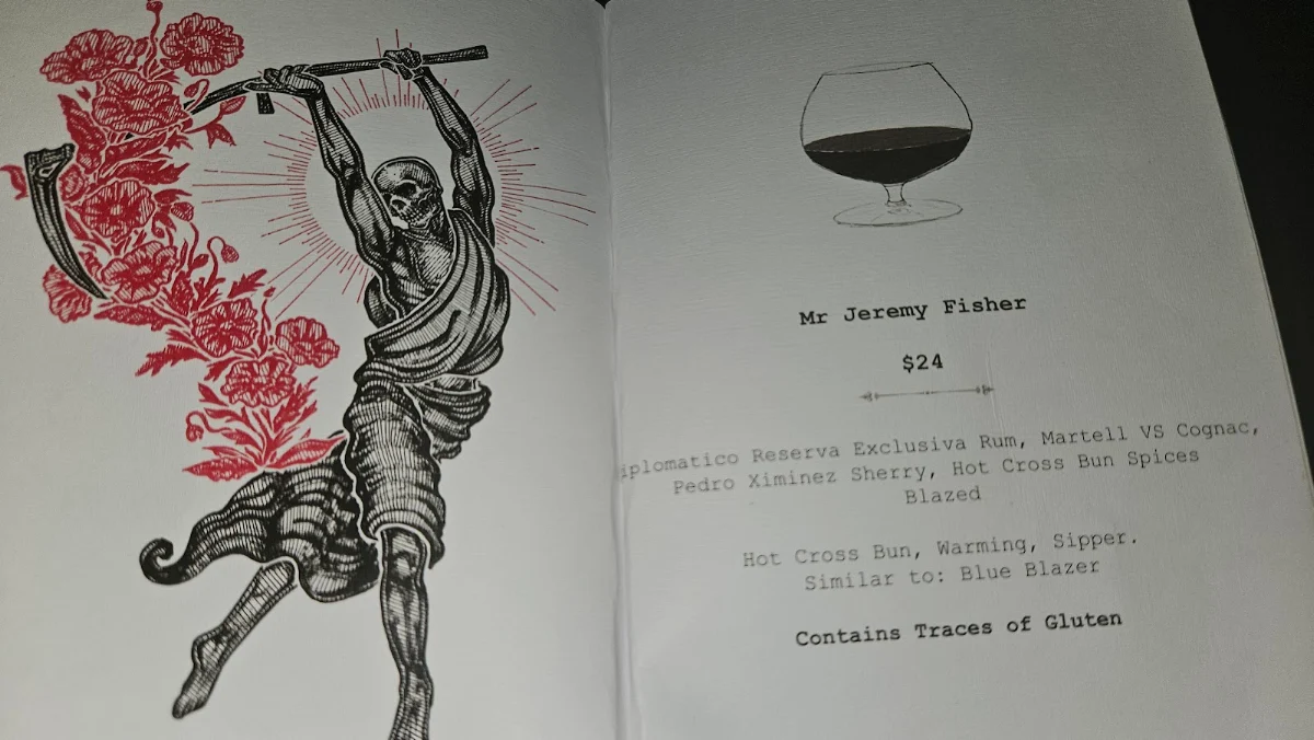Menu, Death and Taxes Brisbane