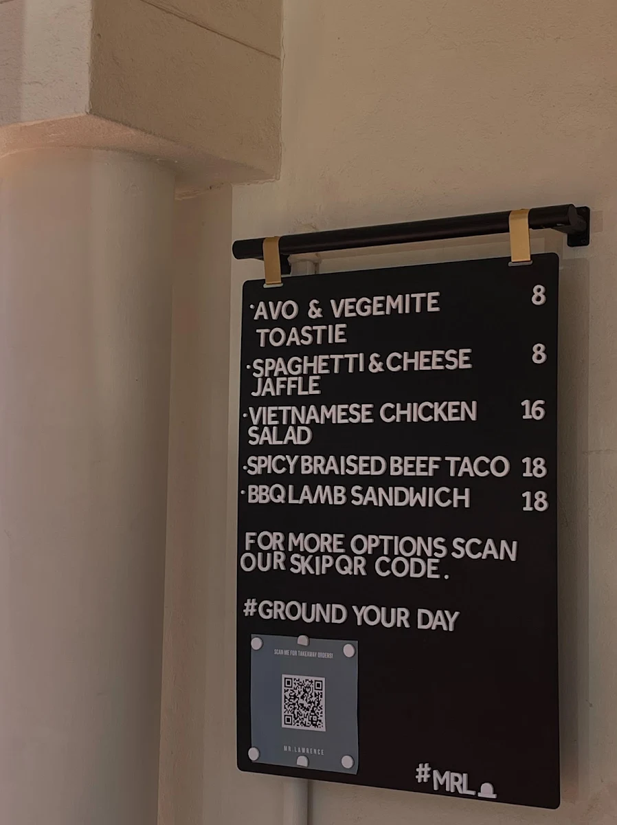 Menu, MR. LAWRENCE