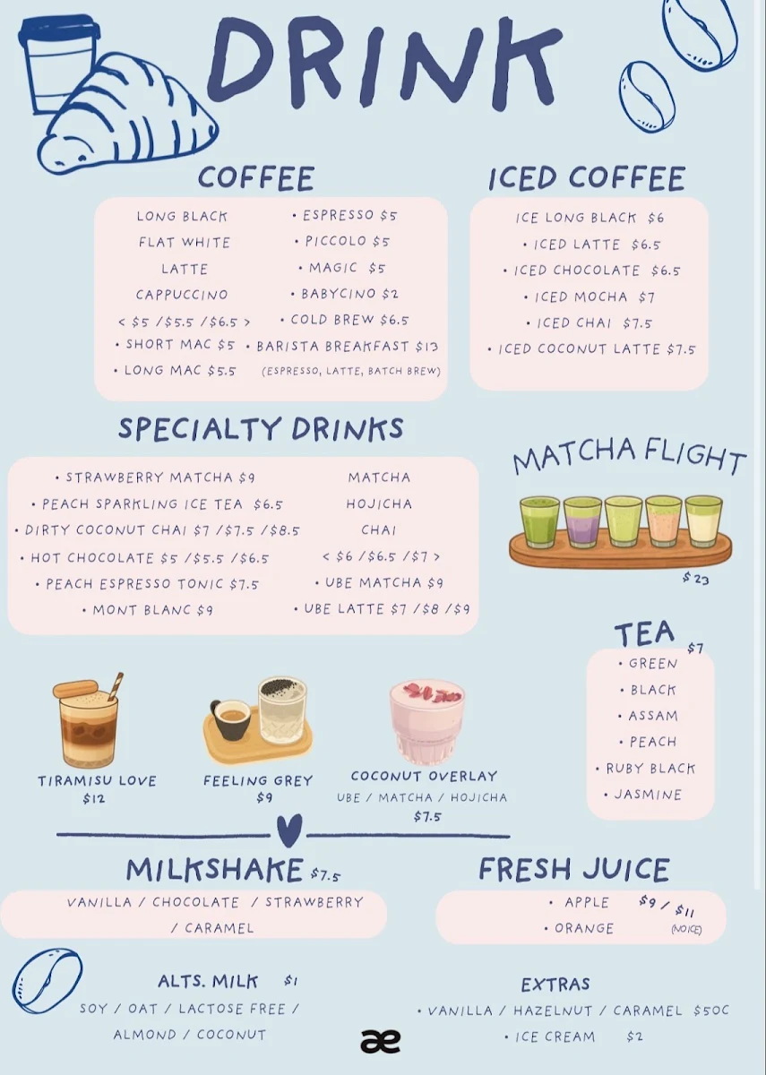 Menu, ae Melbourne