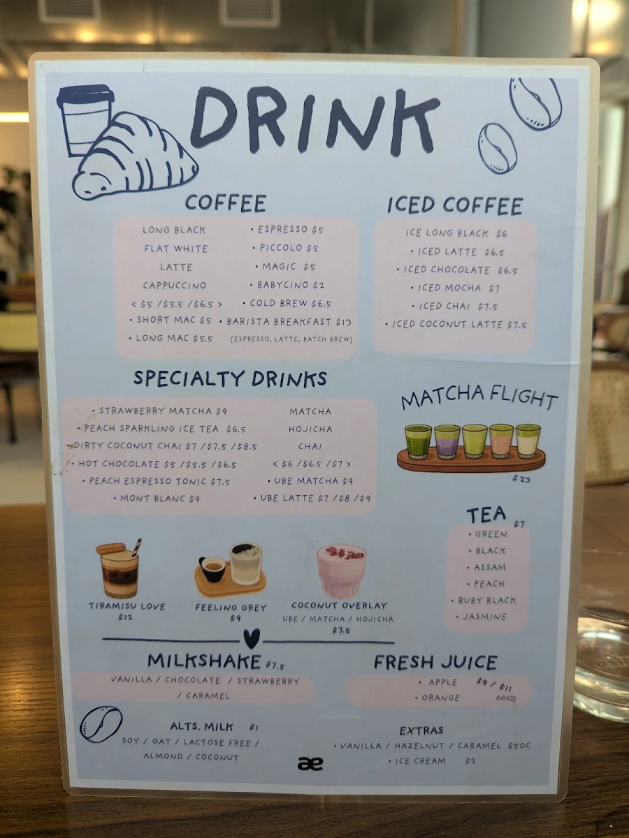 Menu, ae Melbourne