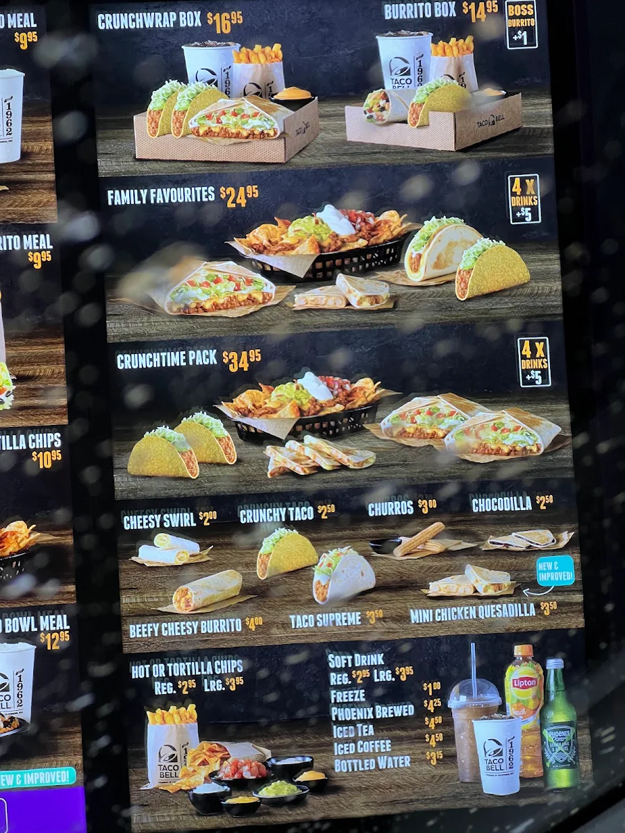 Menu, Taco Bell Annerley
