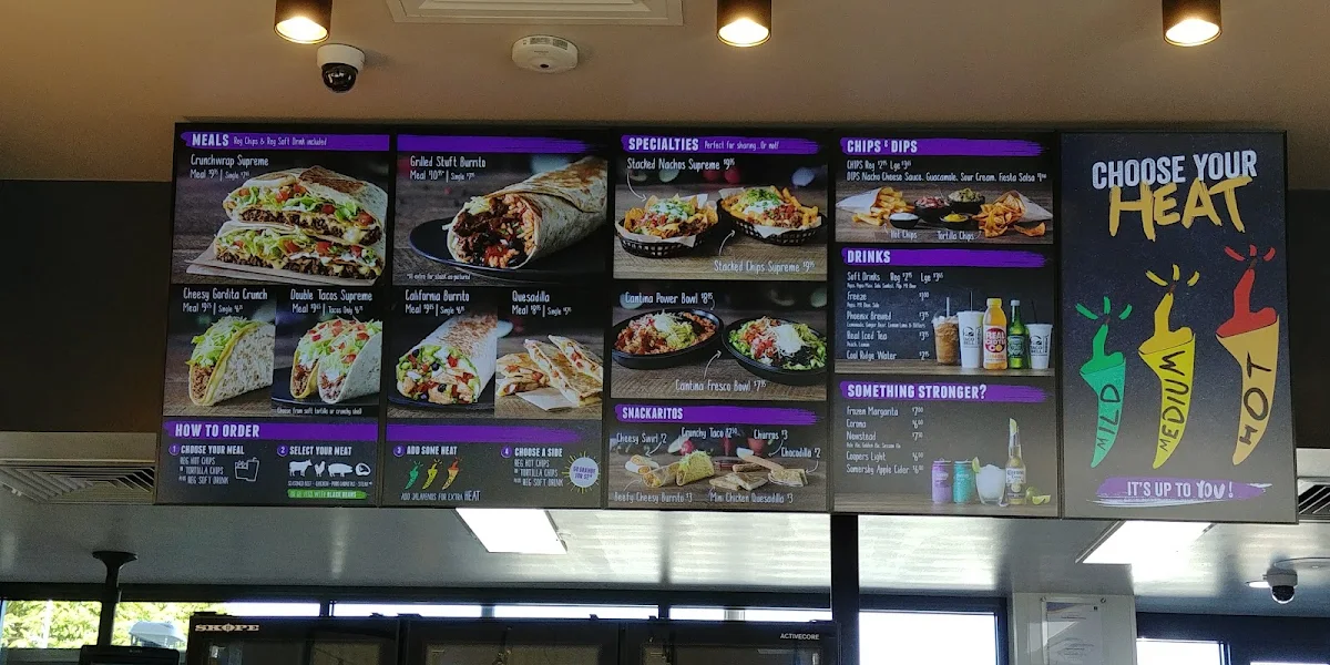 Menu, Taco Bell Annerley