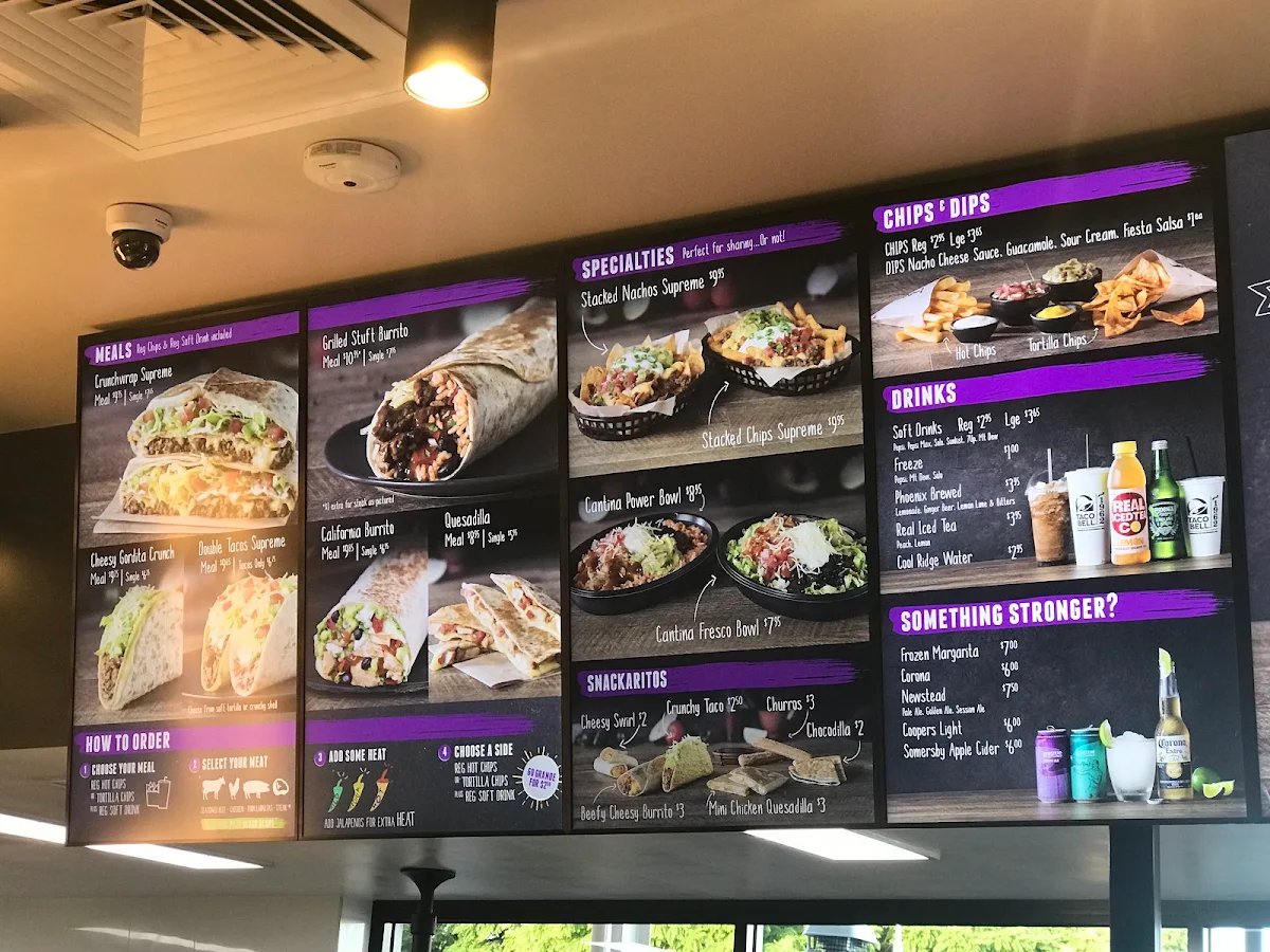 Menu, Taco Bell Annerley