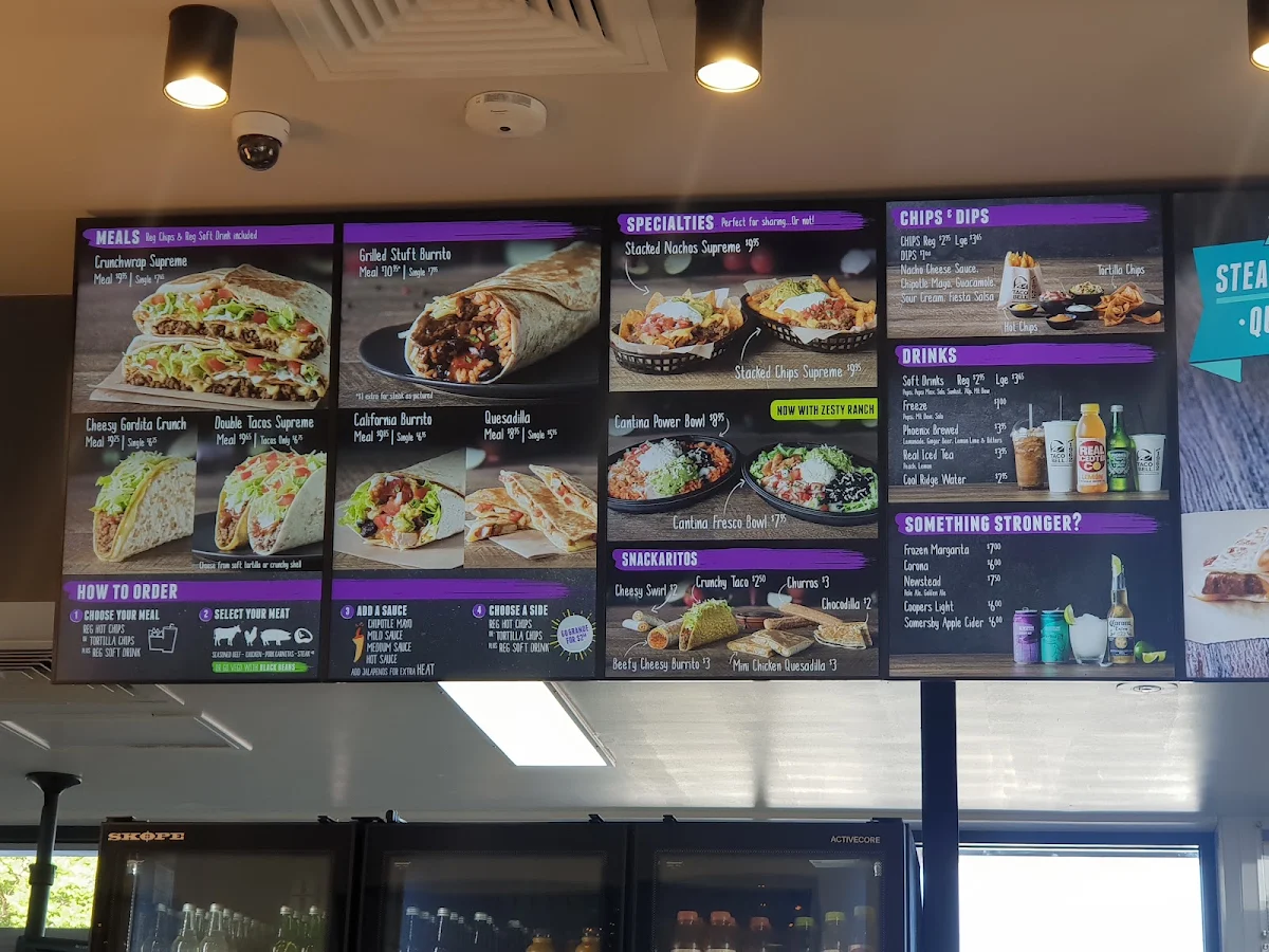Menu, Taco Bell Annerley