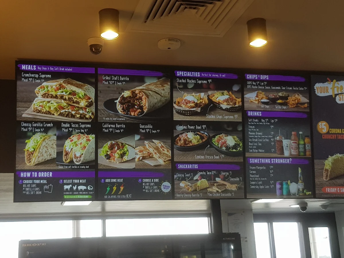 Menu, Taco Bell Annerley