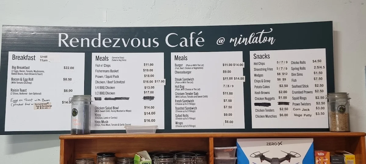 Menu, Rendezvous Takeaway & Pizza