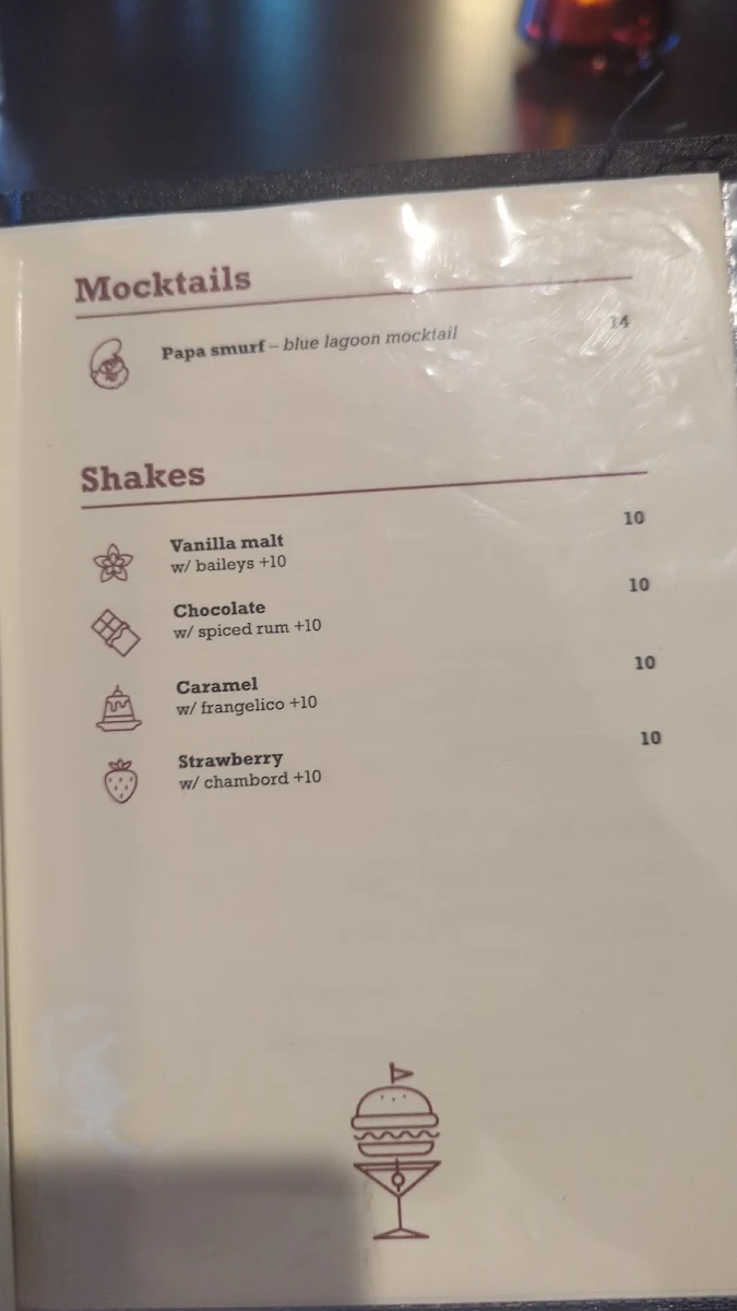 Menu, SomePlace Else Falls Creek