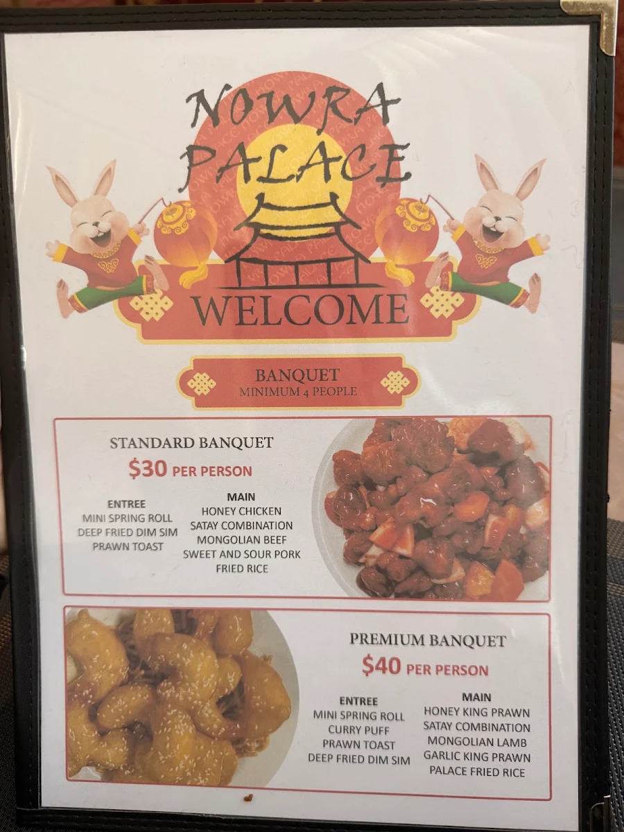 Menu, Nowra Palace Malaysian & Chinese Restaurant