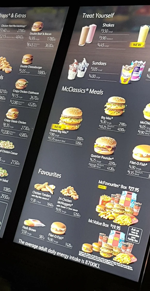 Menu, McDonald's Toowoomba