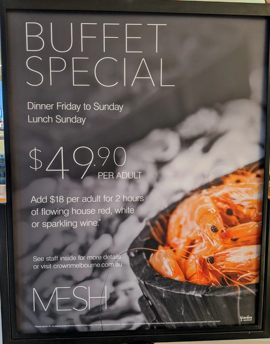 Menu, Mesh Restaurant