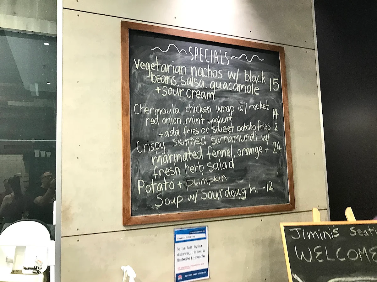 Menu, Jiminis Cafe