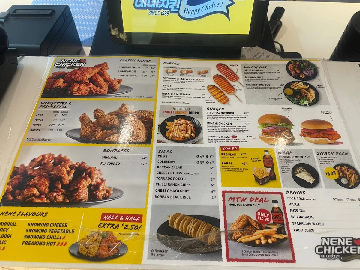 Menu, NeNe Chicken Pacific Fair