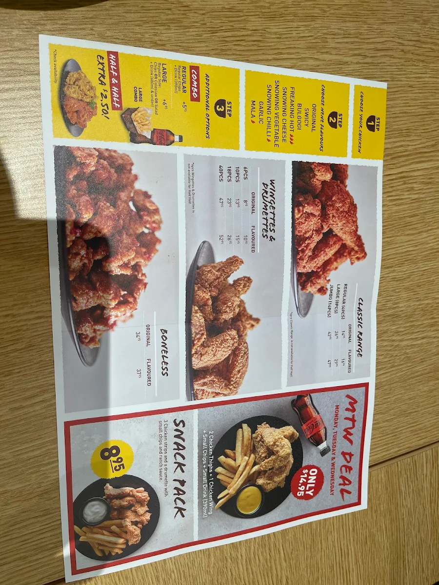 Menu, NeNe Chicken Pacific Fair