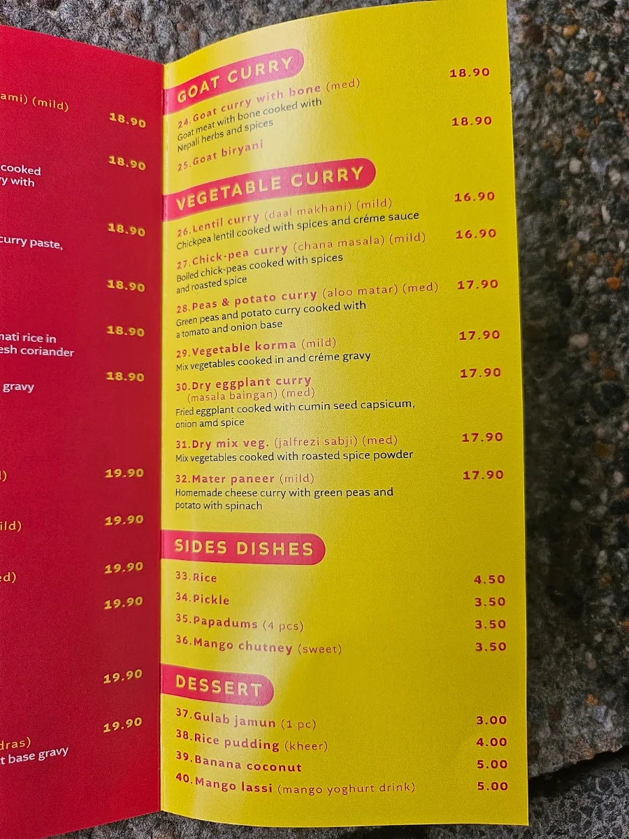 Menu, Curry Monitor