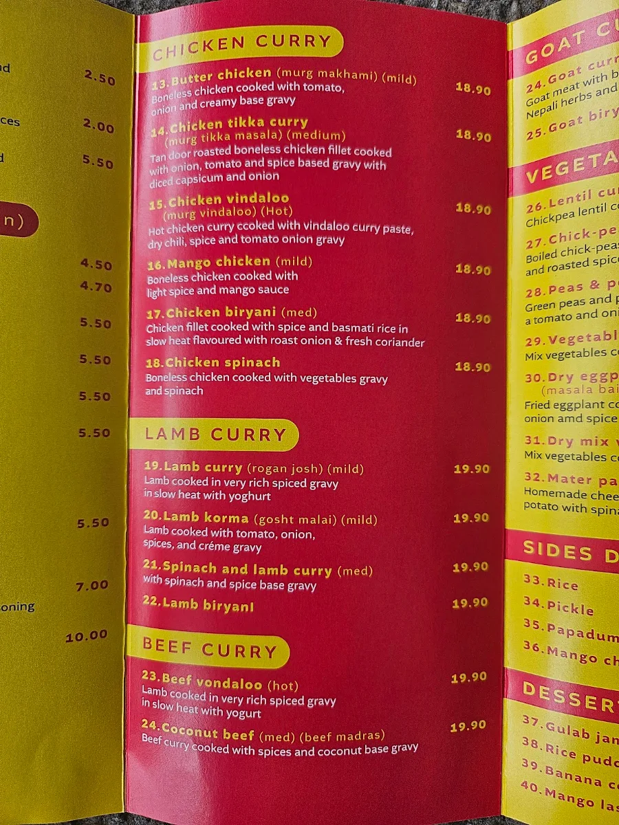 Menu, Curry Monitor