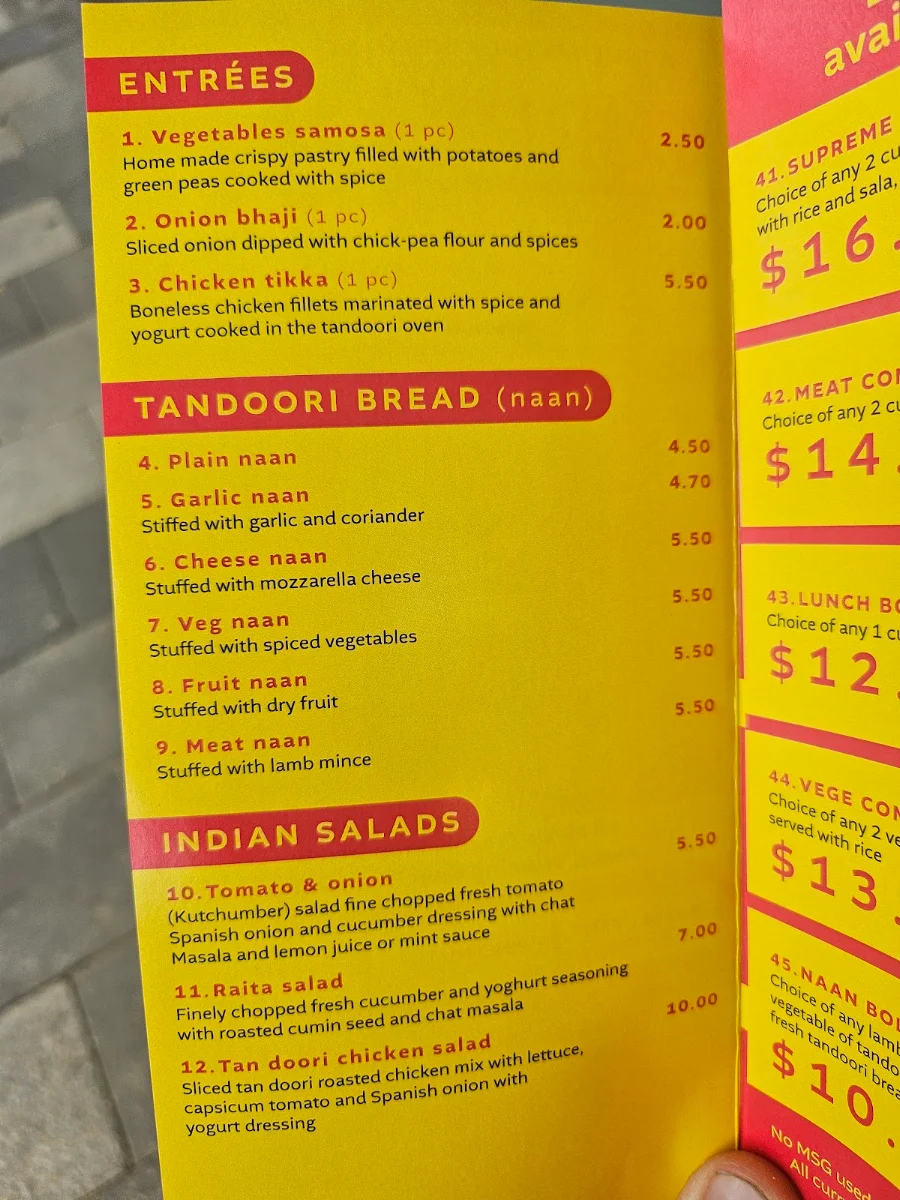 Menu, Curry Monitor