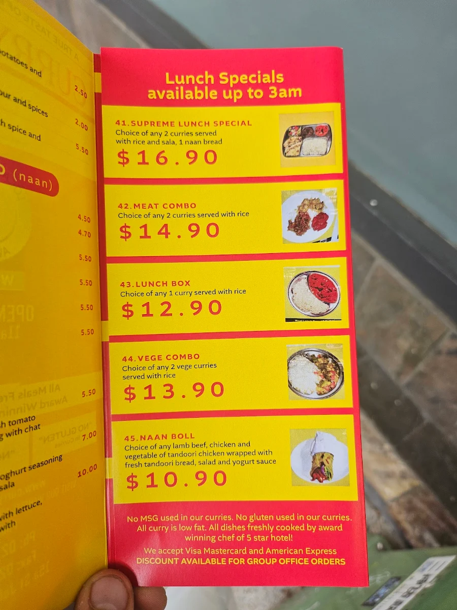 Menu, Curry Monitor