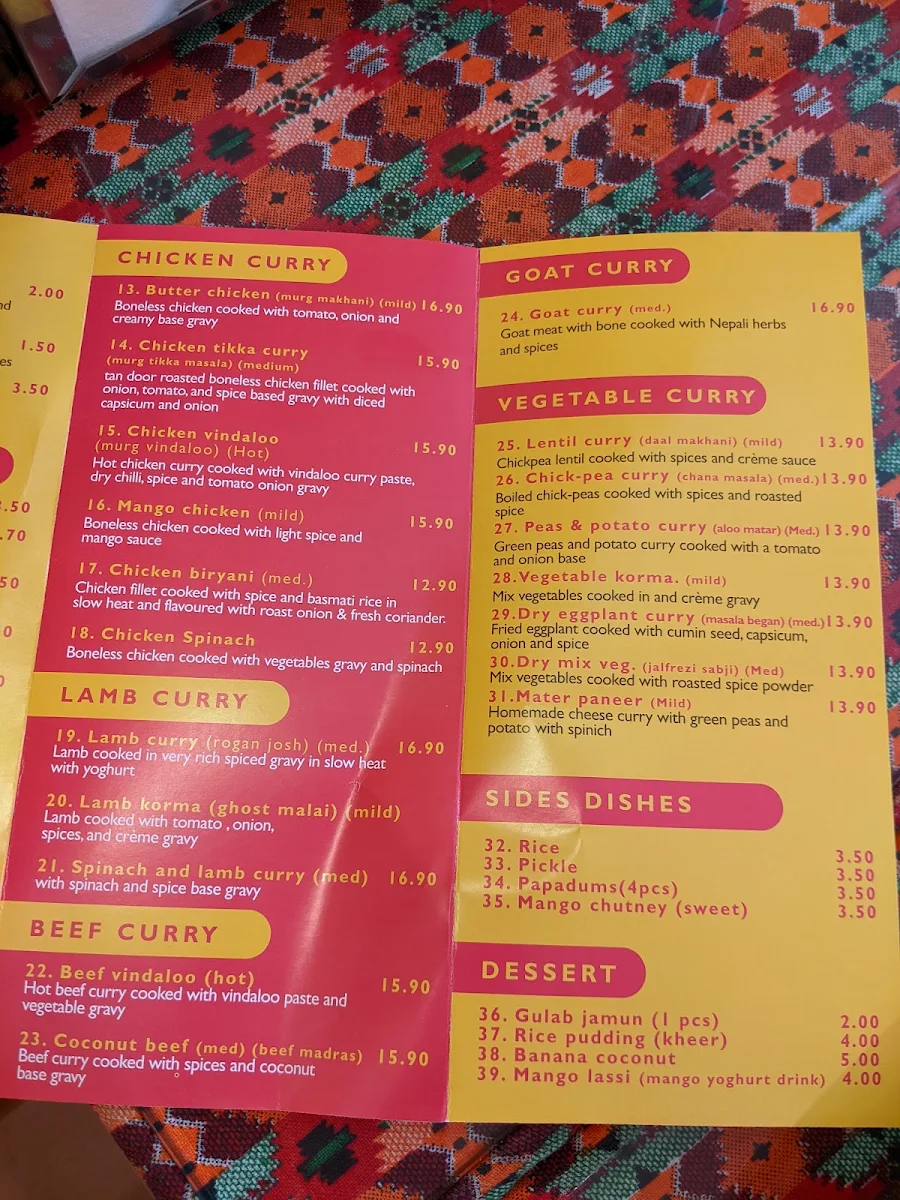 Menu, Curry Monitor
