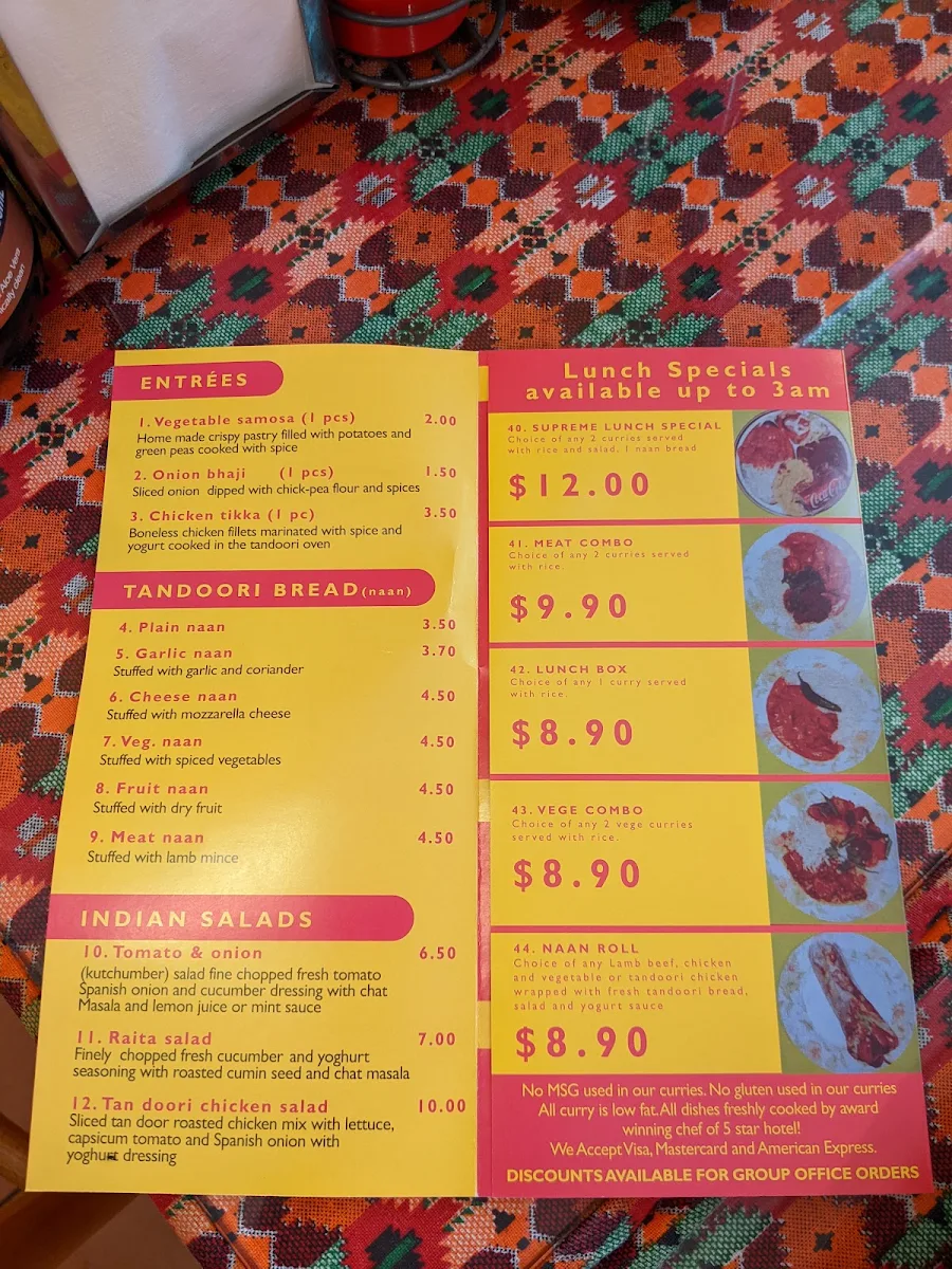 Menu, Curry Monitor