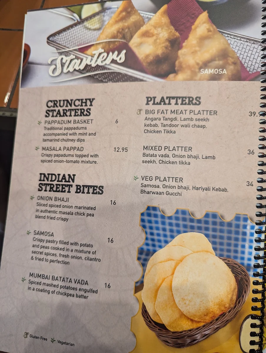 Menu, 2 Fat Indians