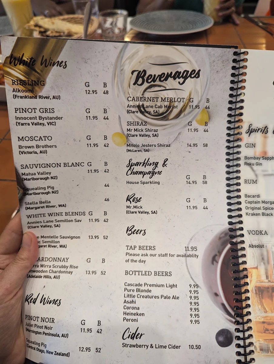Menu, 2 Fat Indians