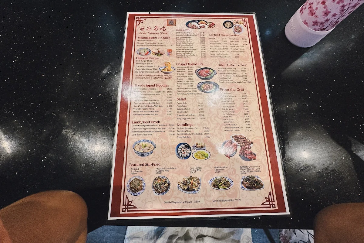 Menu, Xi'an Famous Food