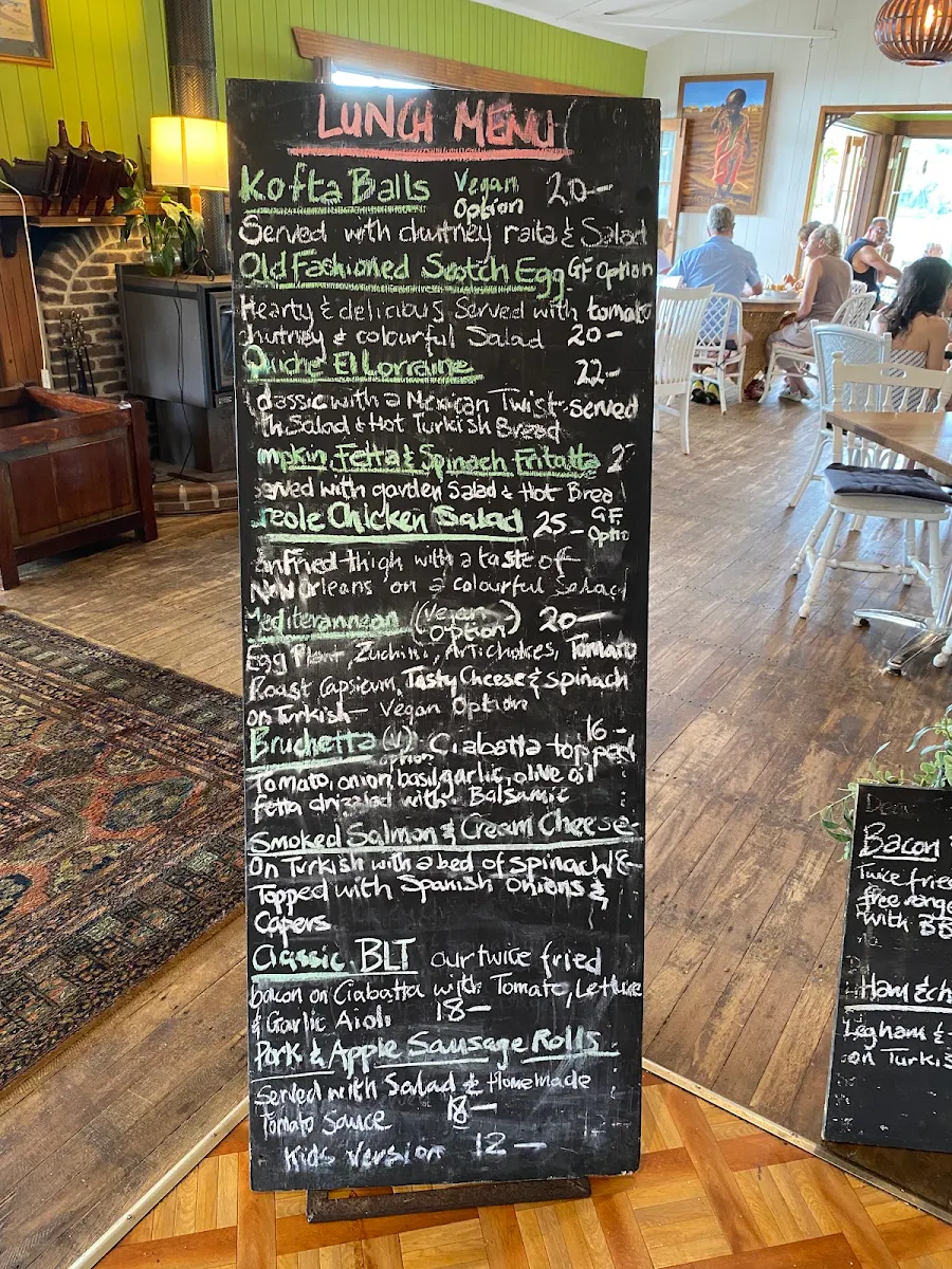 Menu, Lake Barrine Teahouse